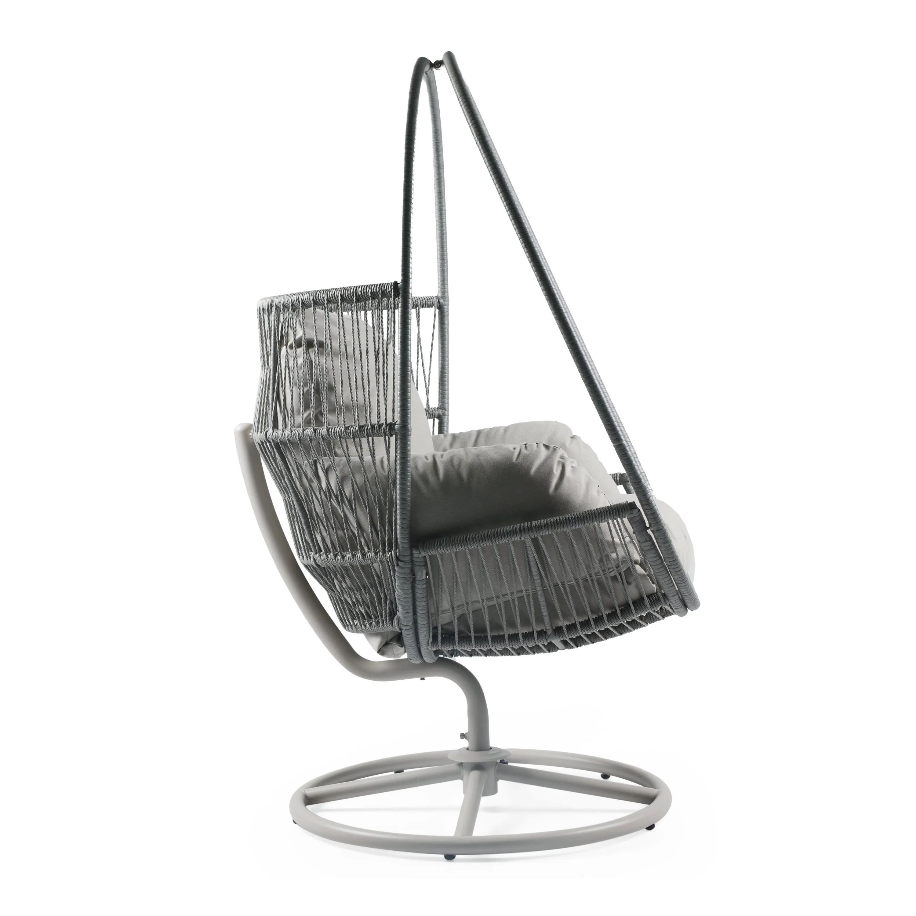 Lianie Outdoor Swivel Lounge Chair, Light Gray