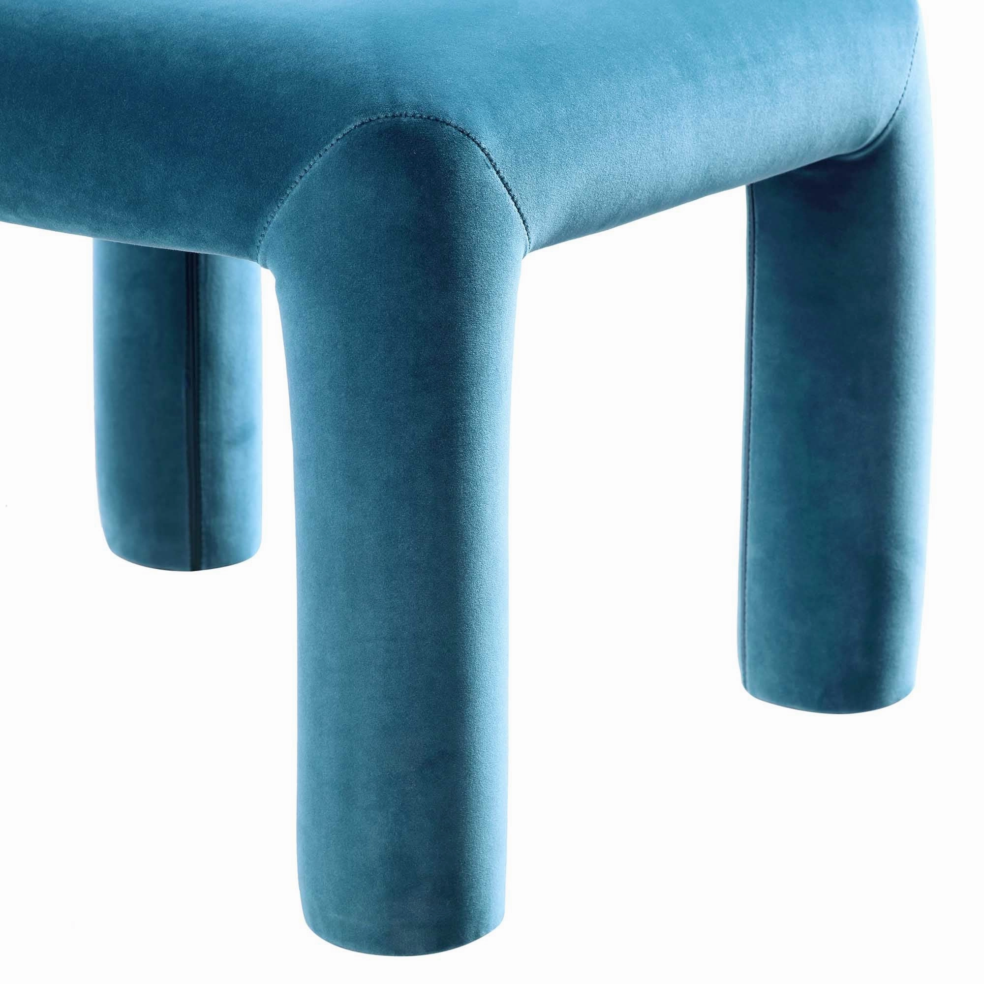 Libby Air Force Blue Velvet Dining Chair