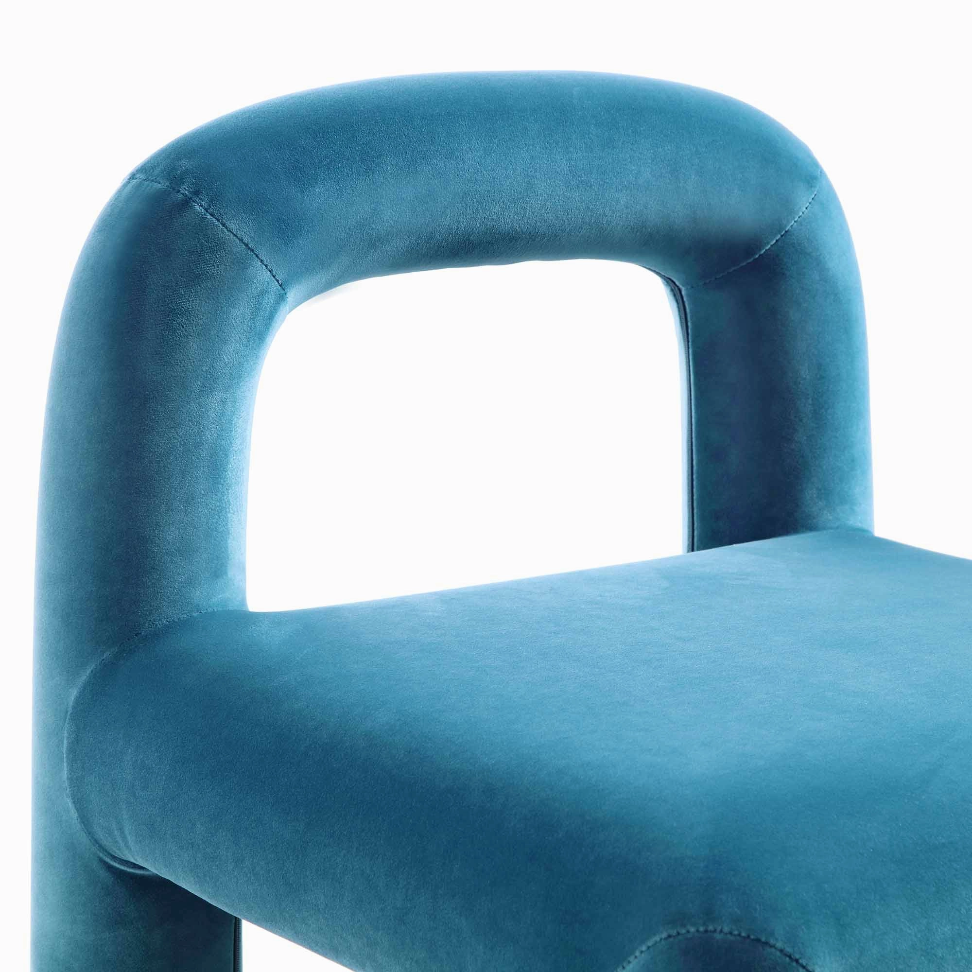 Libby Air Force Blue Velvet Dining Chair