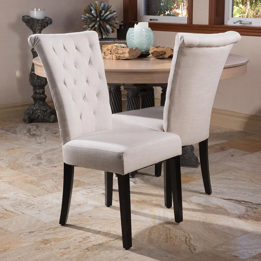 Light Beige Fabric Dining Chair (Set of 2) - NH816832 dining table set, 6-piece dining set