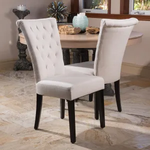 Light Beige Fabric Dining Chair (Set of 2) - NH816832 dining table set, 6-piece dining set