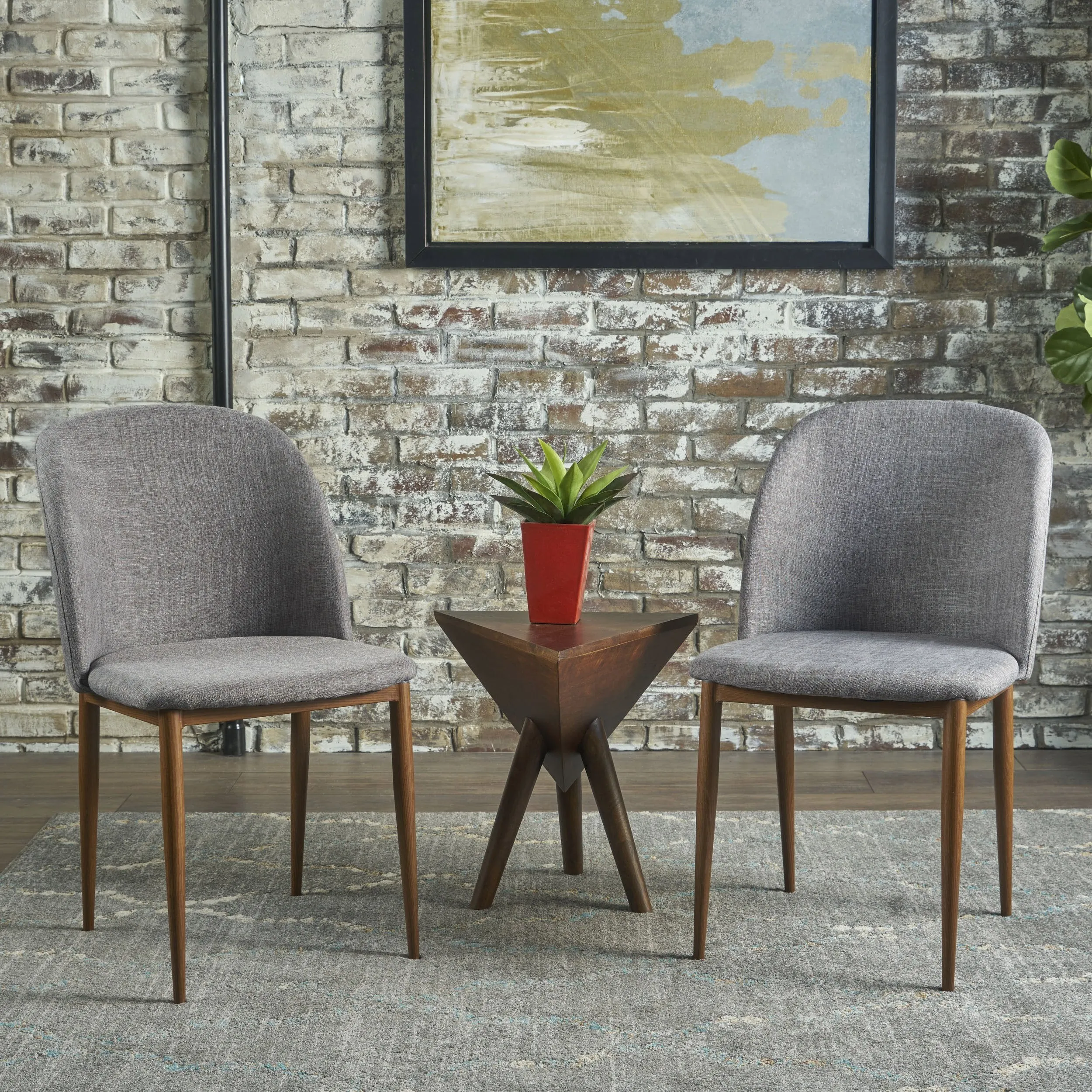 Light Gray Fabric Dining Chairs (Set of 2) - NH483103 dining table set, 6-piece dining set
