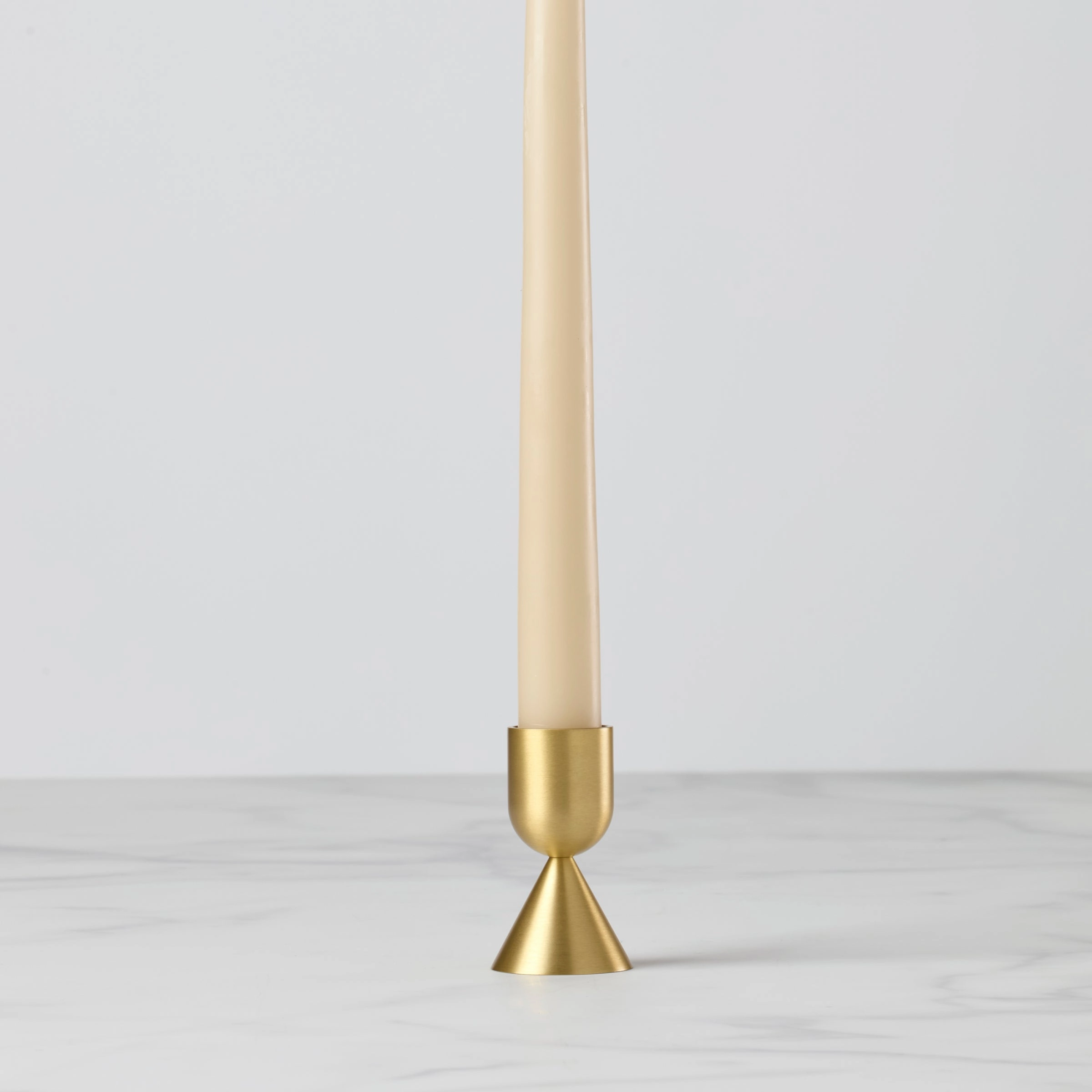 Light Gold Short Taper Candle Holder