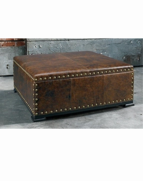 Lillian Square Leather Storage Ottoman table runner, placemat