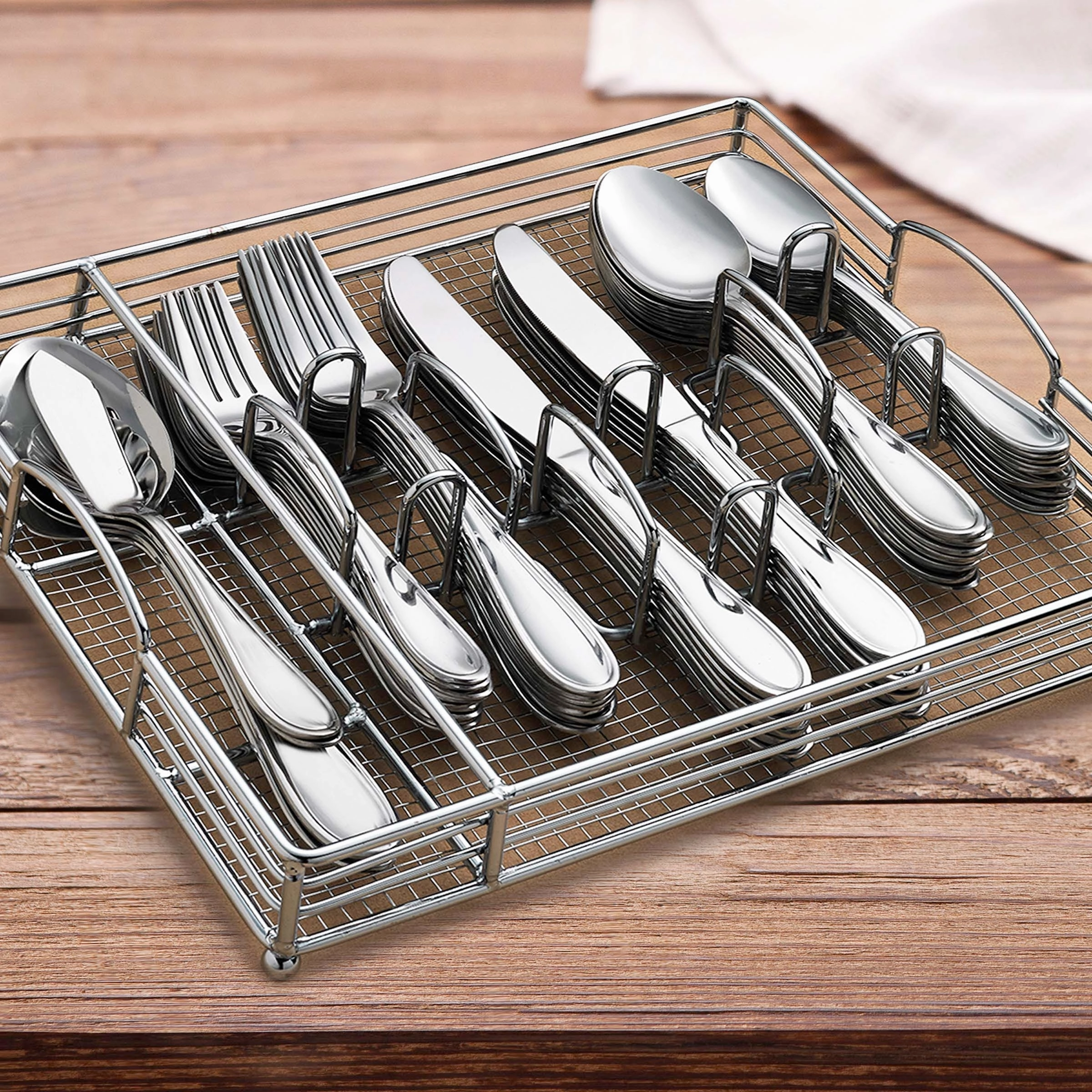 Lincoln 46 Piece Flatware Set with Caddy