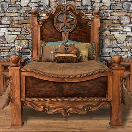 Lonestar Cowhide Bedroom Furniture