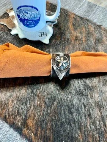 Lonestar Cowhide Napkin Rings