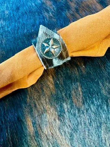 Lonestar Cowhide Napkin Rings