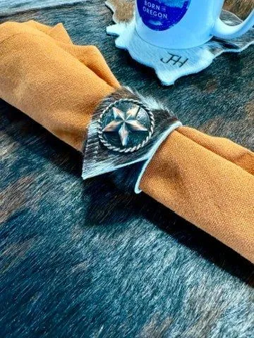 Lonestar Cowhide Napkin Rings