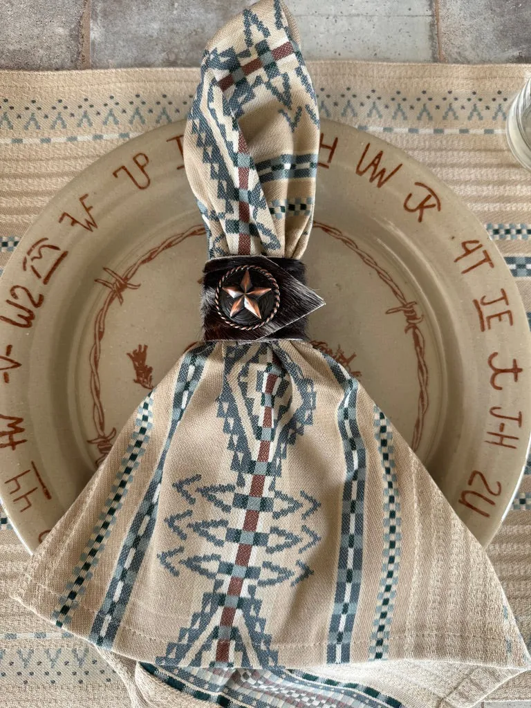 Lonestar Cowhide Napkin Rings