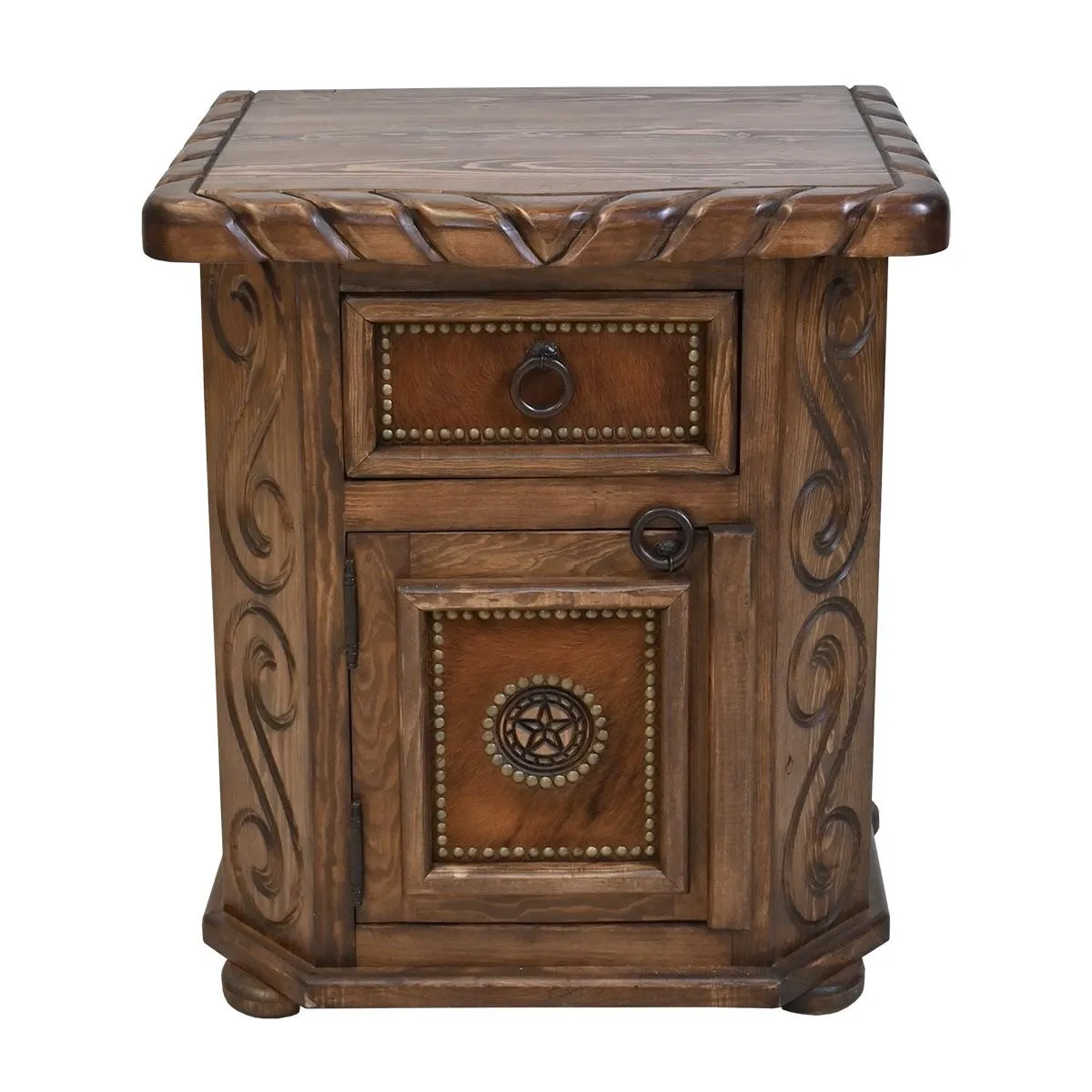 Lonestar Cowhide Nightstand
