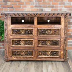 Lonestar Cowhide TV Dresser bedroom furniture, nightstand
