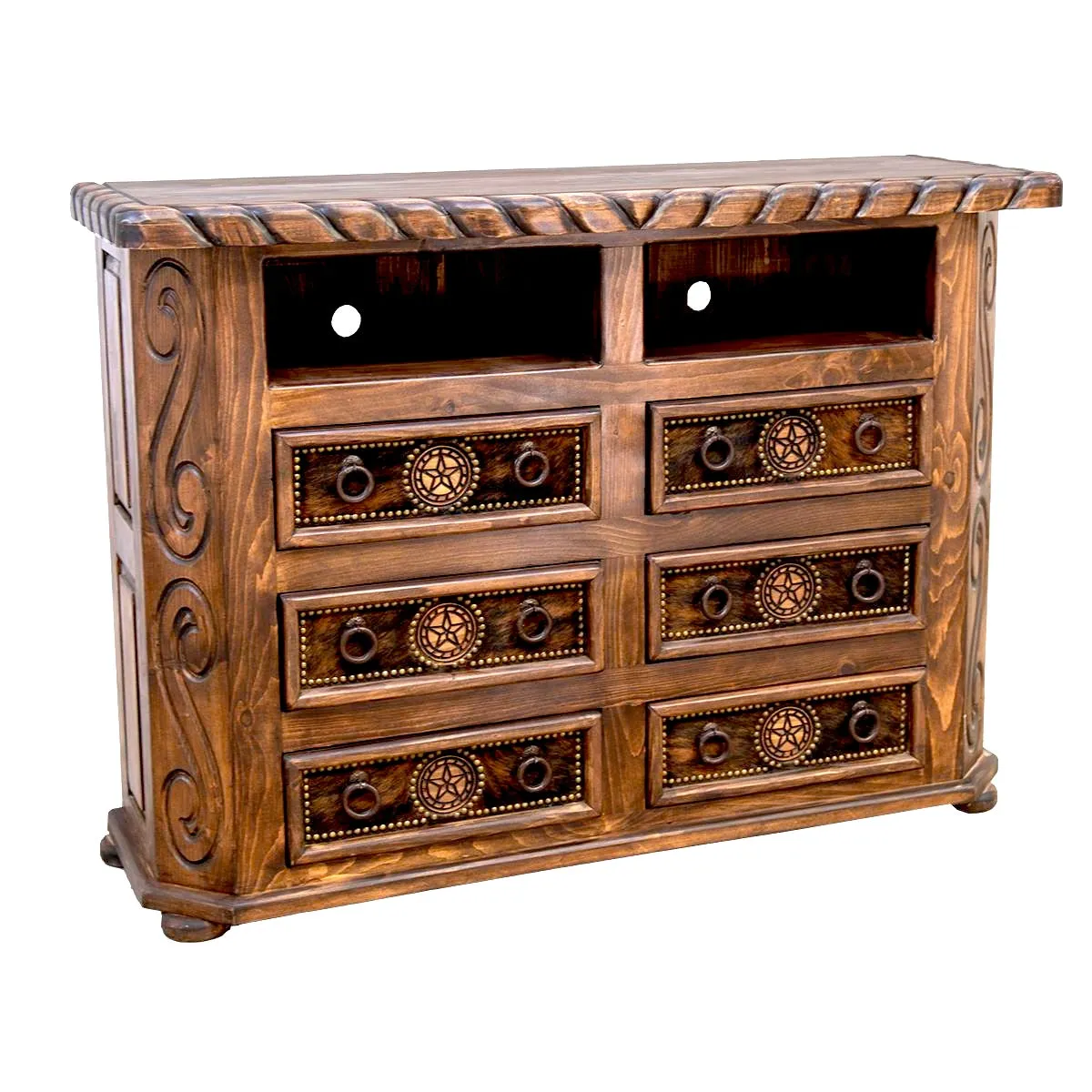 Lonestar Cowhide TV Dresser
