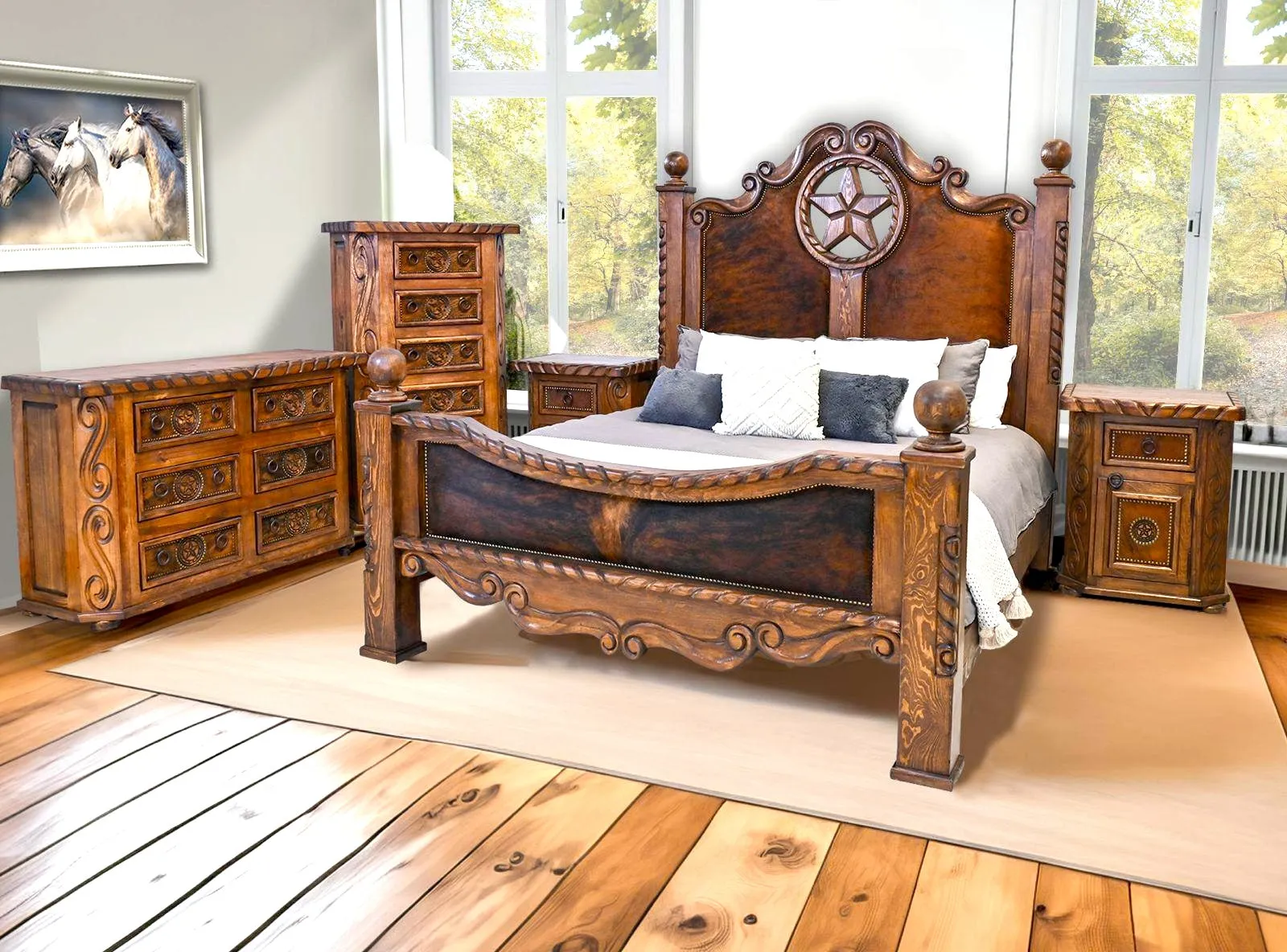 Lonestar Cowhide TV Dresser