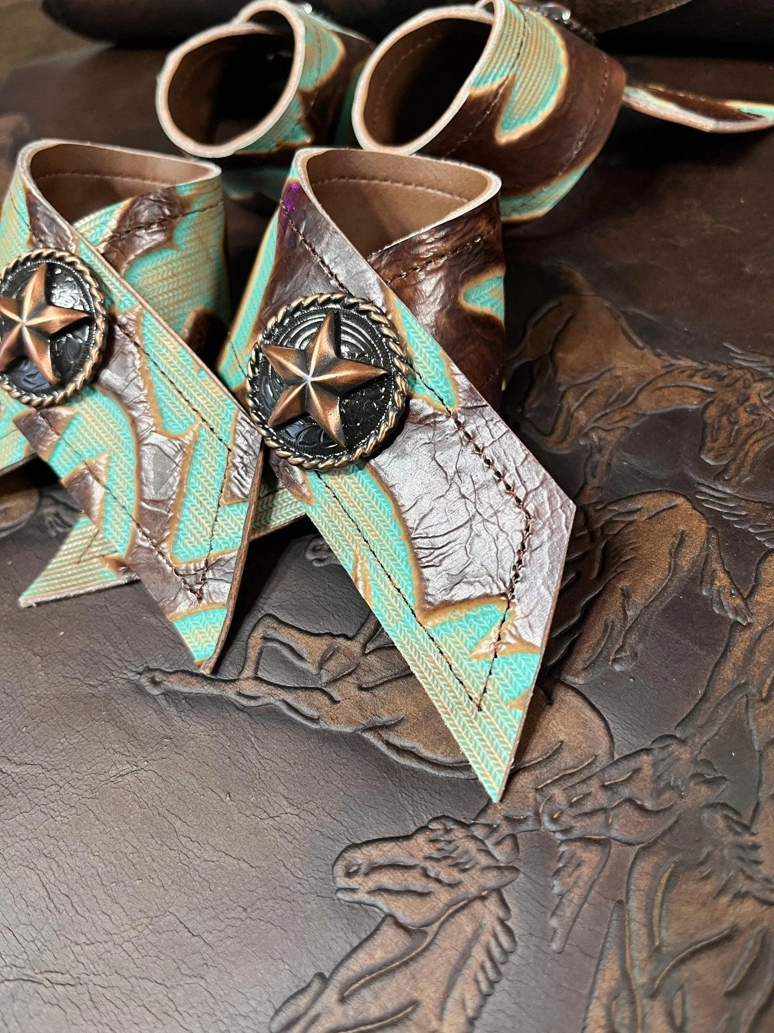 Lonestar Laredo Leather Napkin Rings 4-pc