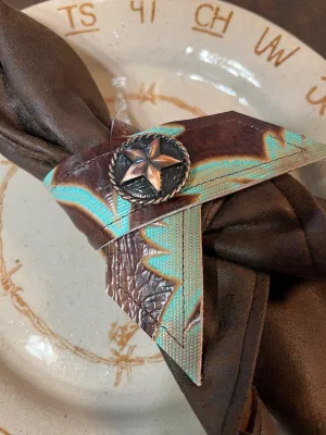Lonestar Laredo Leather Napkin Rings 4-pc blender, kitchen appliance