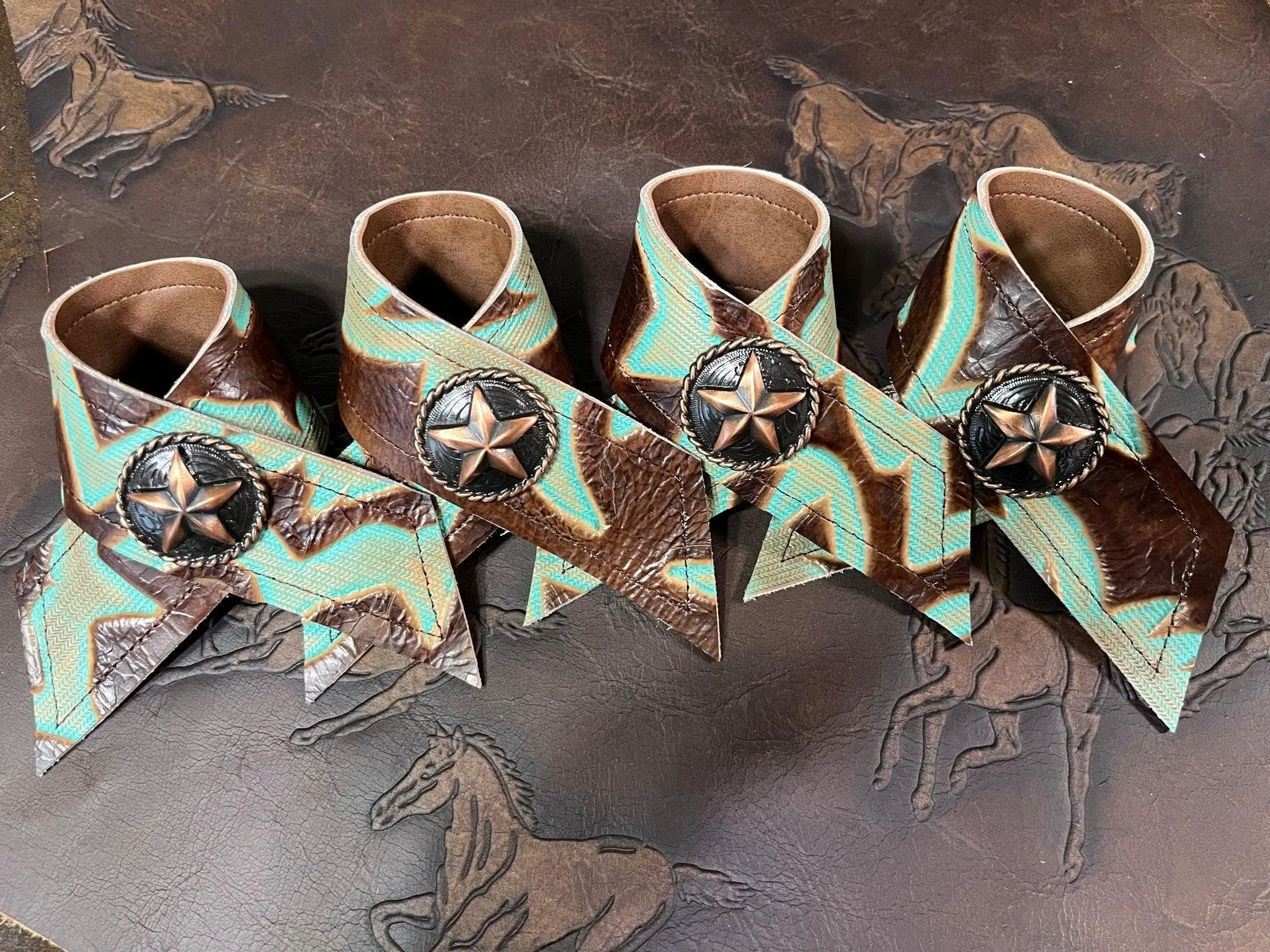 Lonestar Laredo Leather Napkin Rings 4-pc