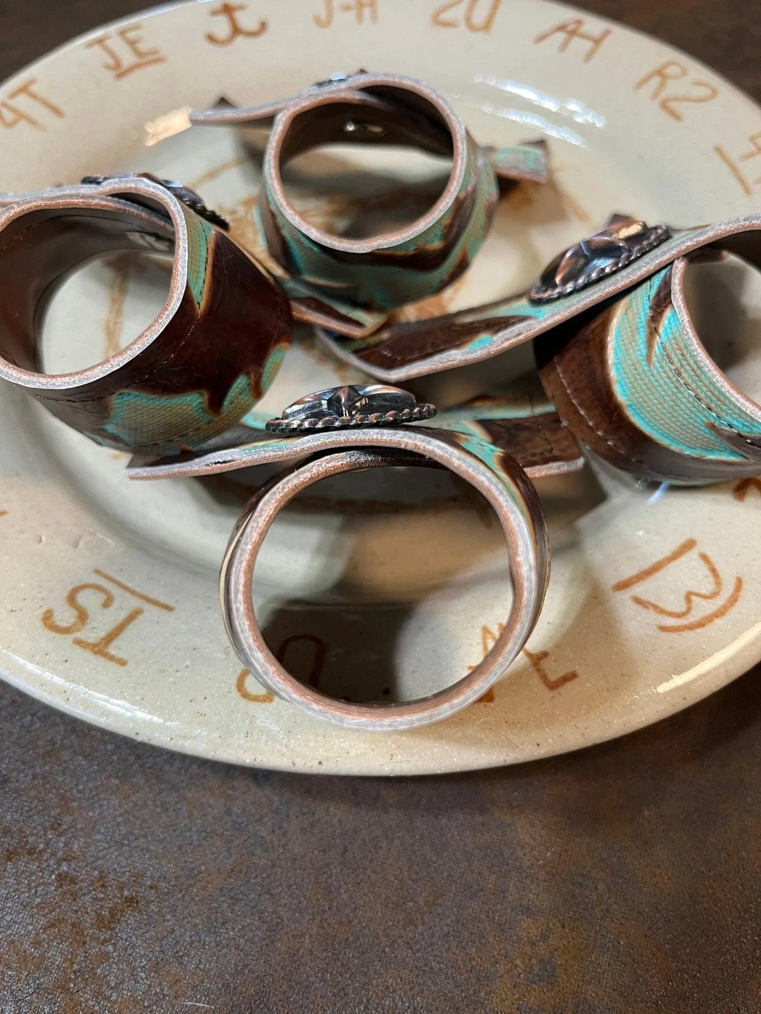 Lonestar Laredo Leather Napkin Rings 4-pc