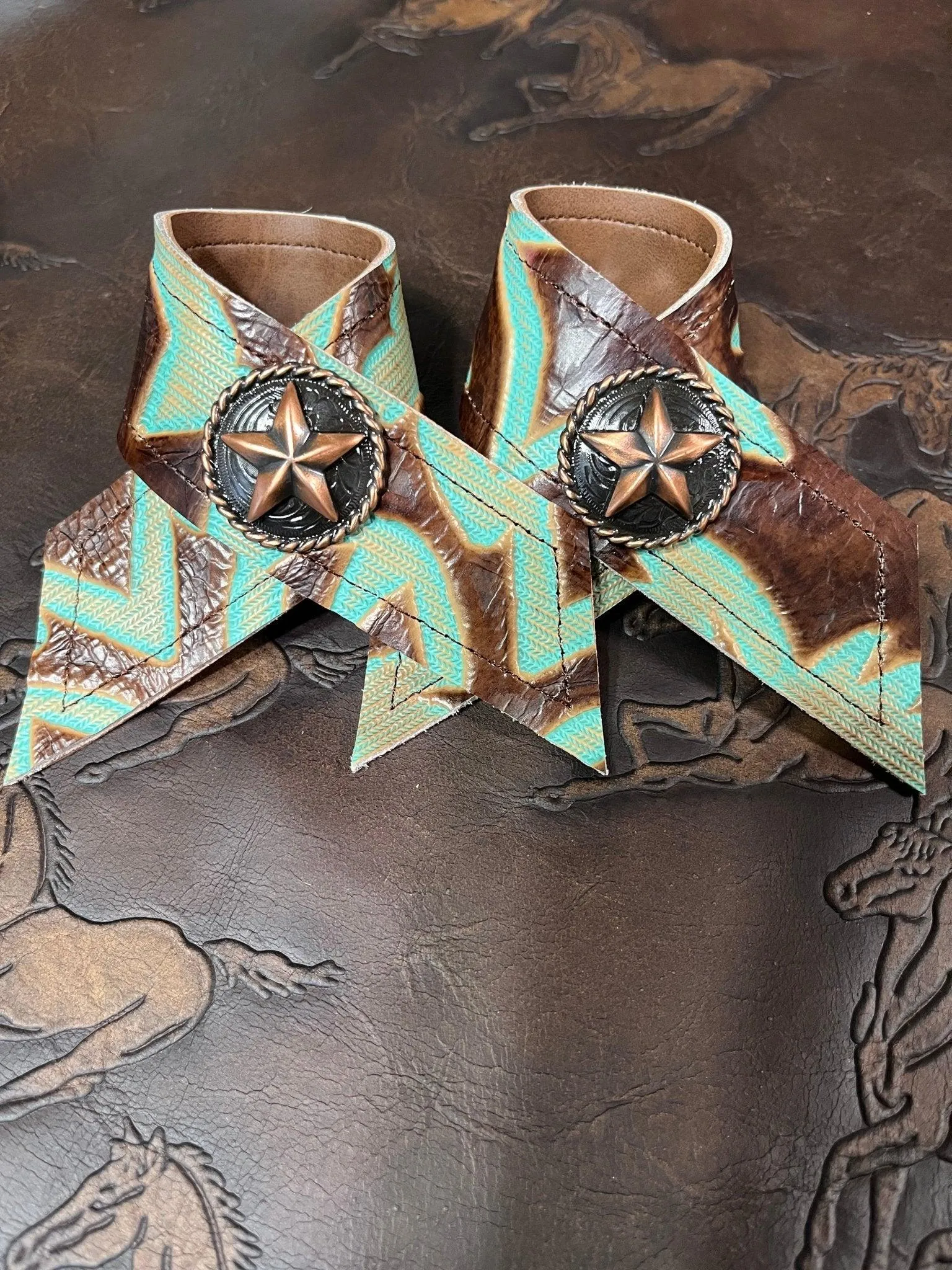 Lonestar Laredo Leather Napkin Rings 4-pc