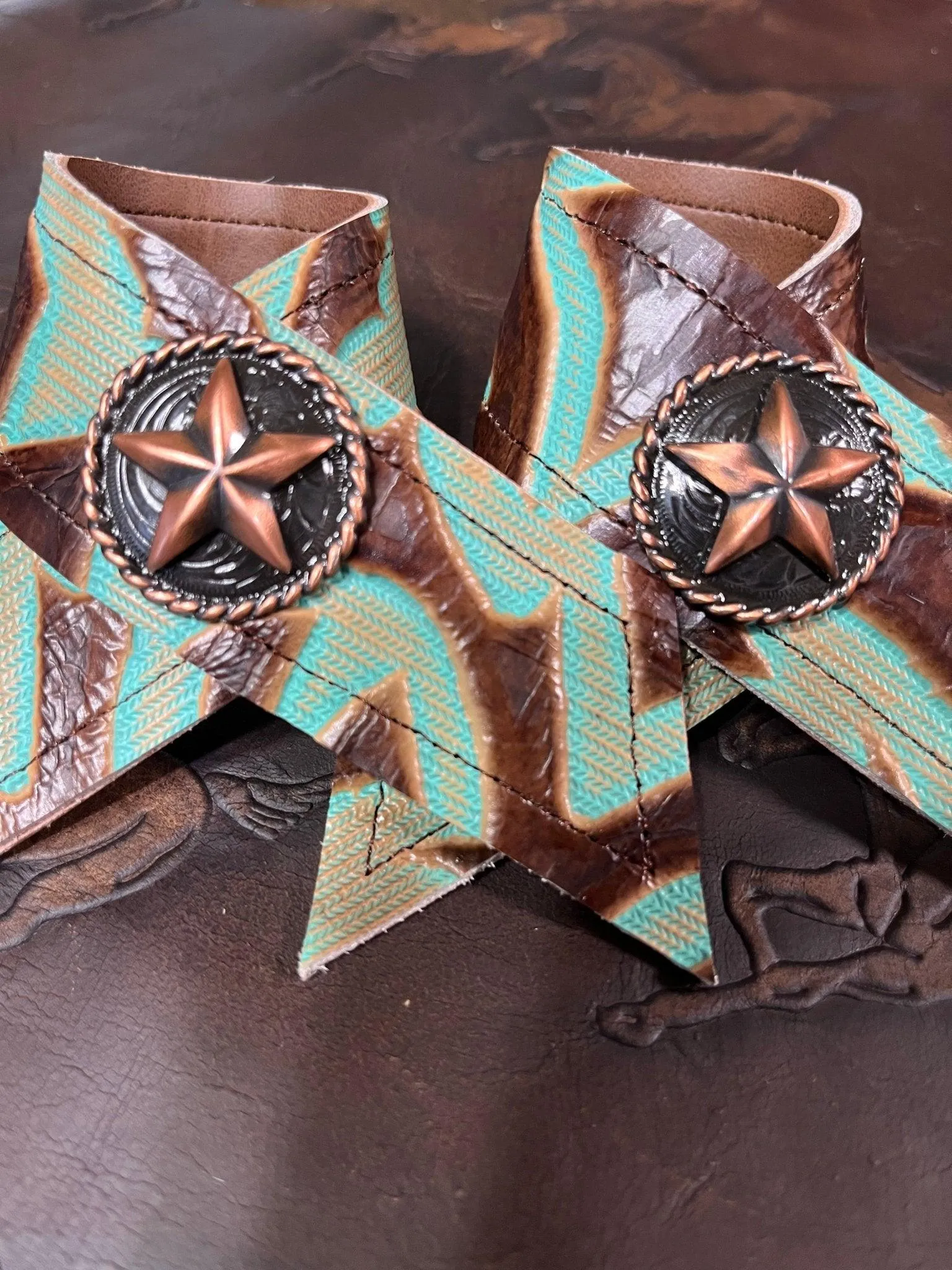 Lonestar Laredo Leather Napkin Rings 4-pc