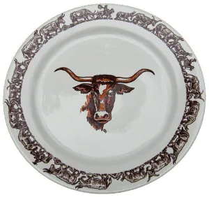 Longhorn China Dinner Plate toilet seat cover, slow close seat