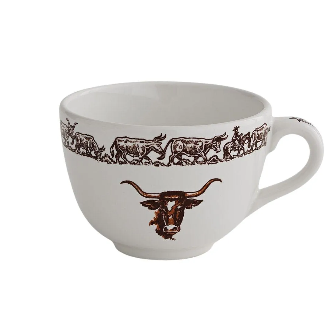 Longhorn Western Espresso Cup toilet seat cover, slow close seat