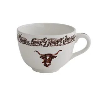 Longhorn Western Espresso Cup toilet seat cover, slow close seat