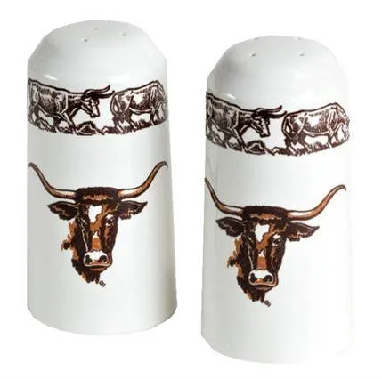 Longhorn Western Salt & Pepper Shakers shower curtain, waterproof liner