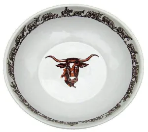 Longhorn Western Serving Bowl shower curtain, waterproof liner