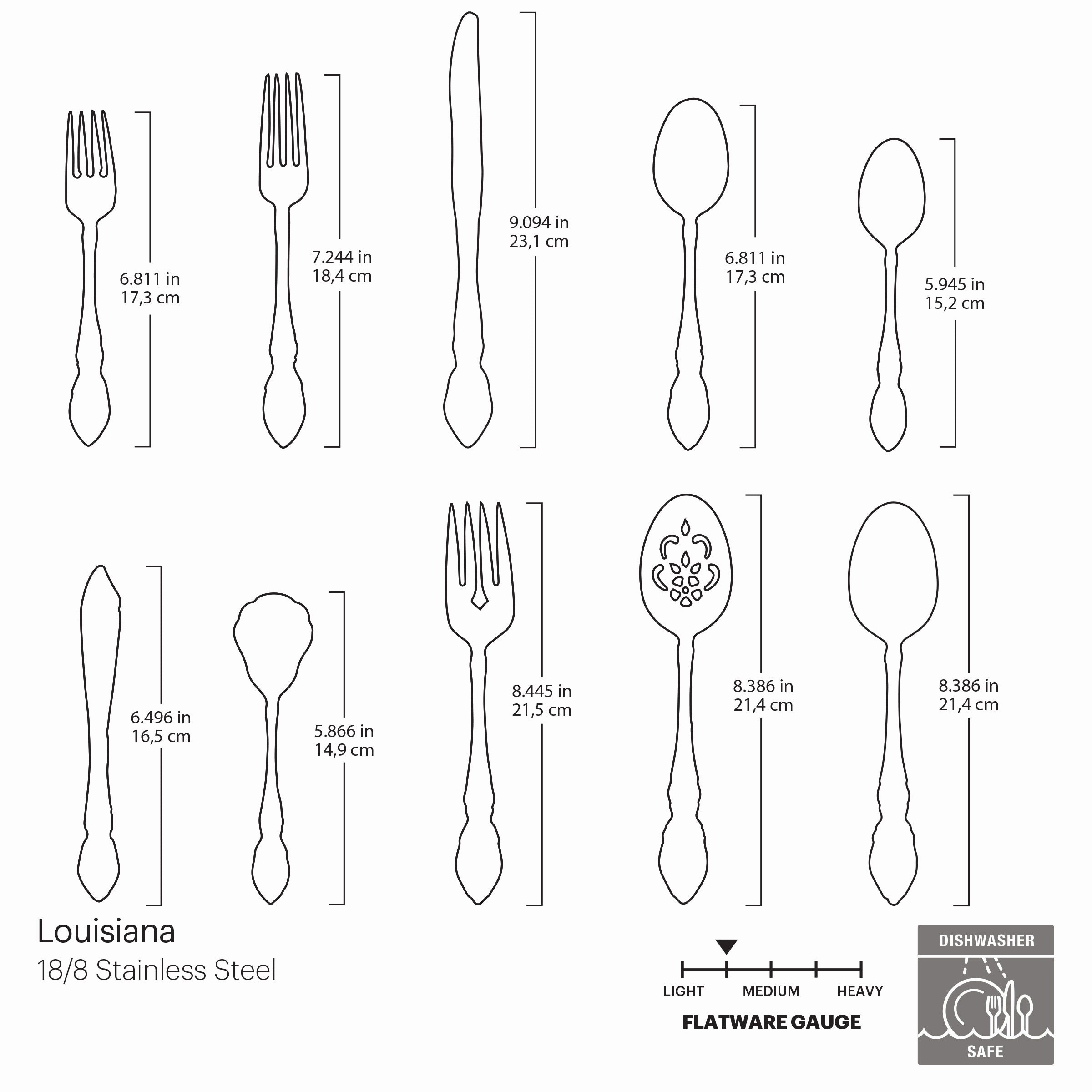 Louisiana 18/8 45 Piece Flatware Set