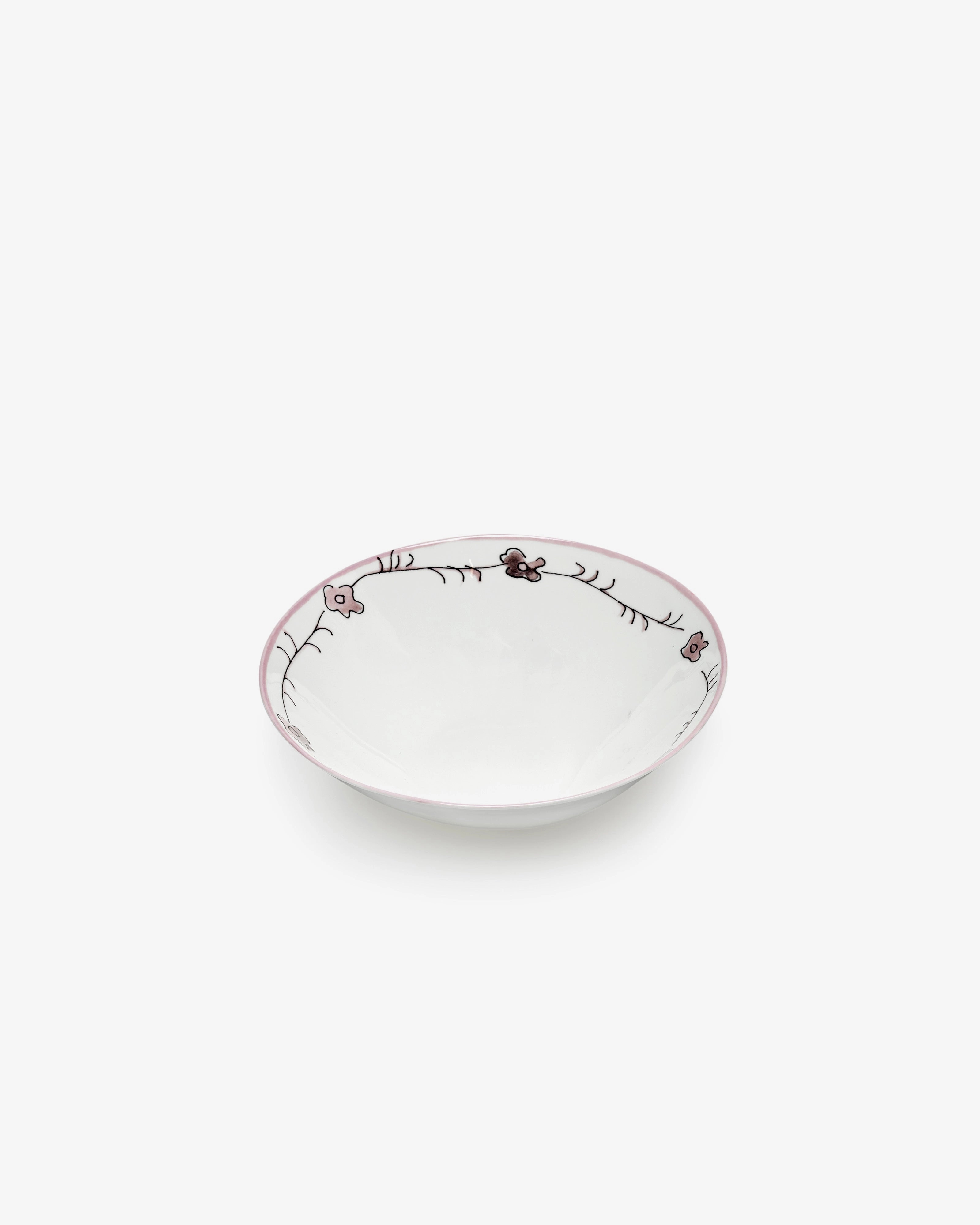 Low bowl L Dark viola Midnight Flowers