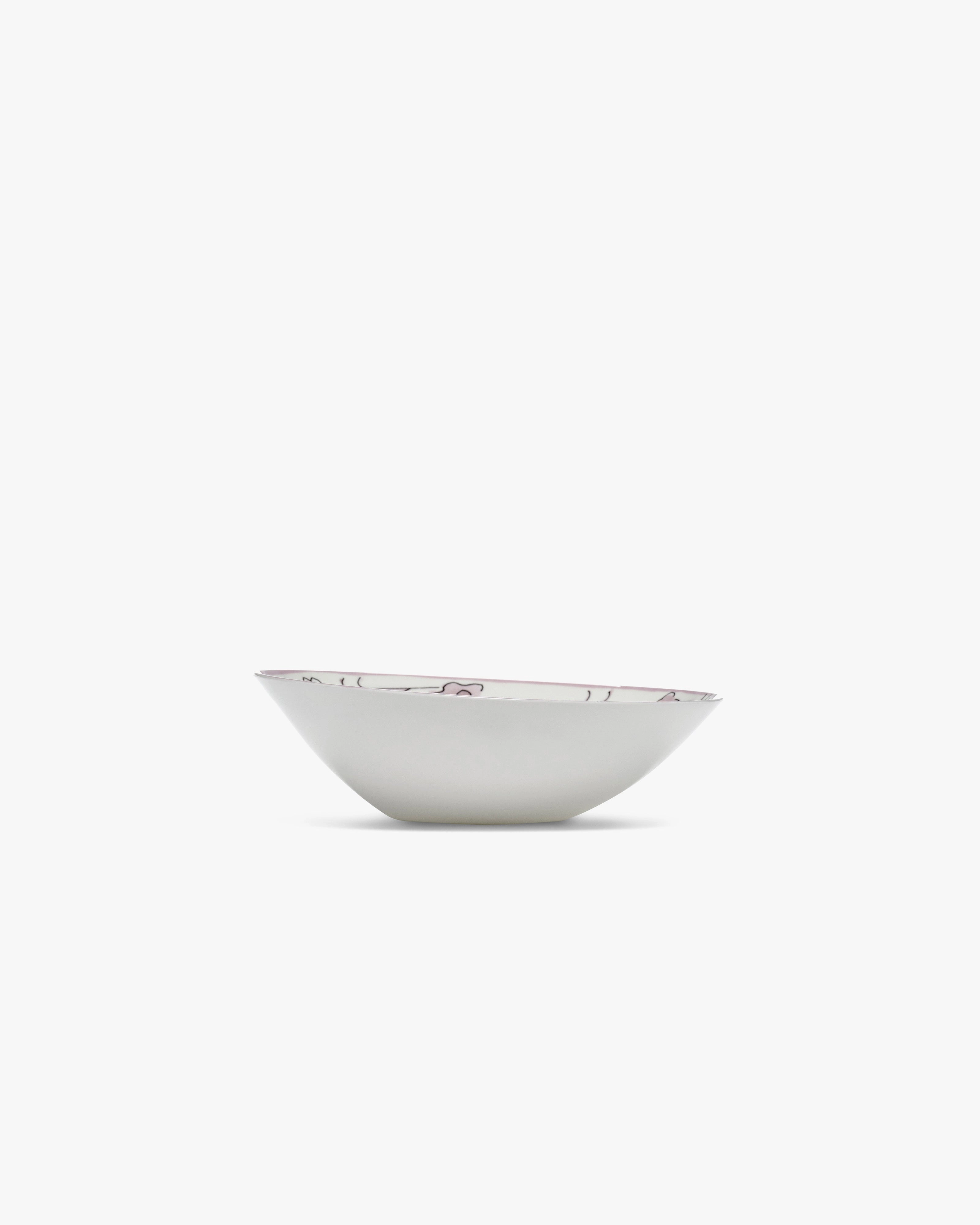Low bowl L Dark viola Midnight Flowers