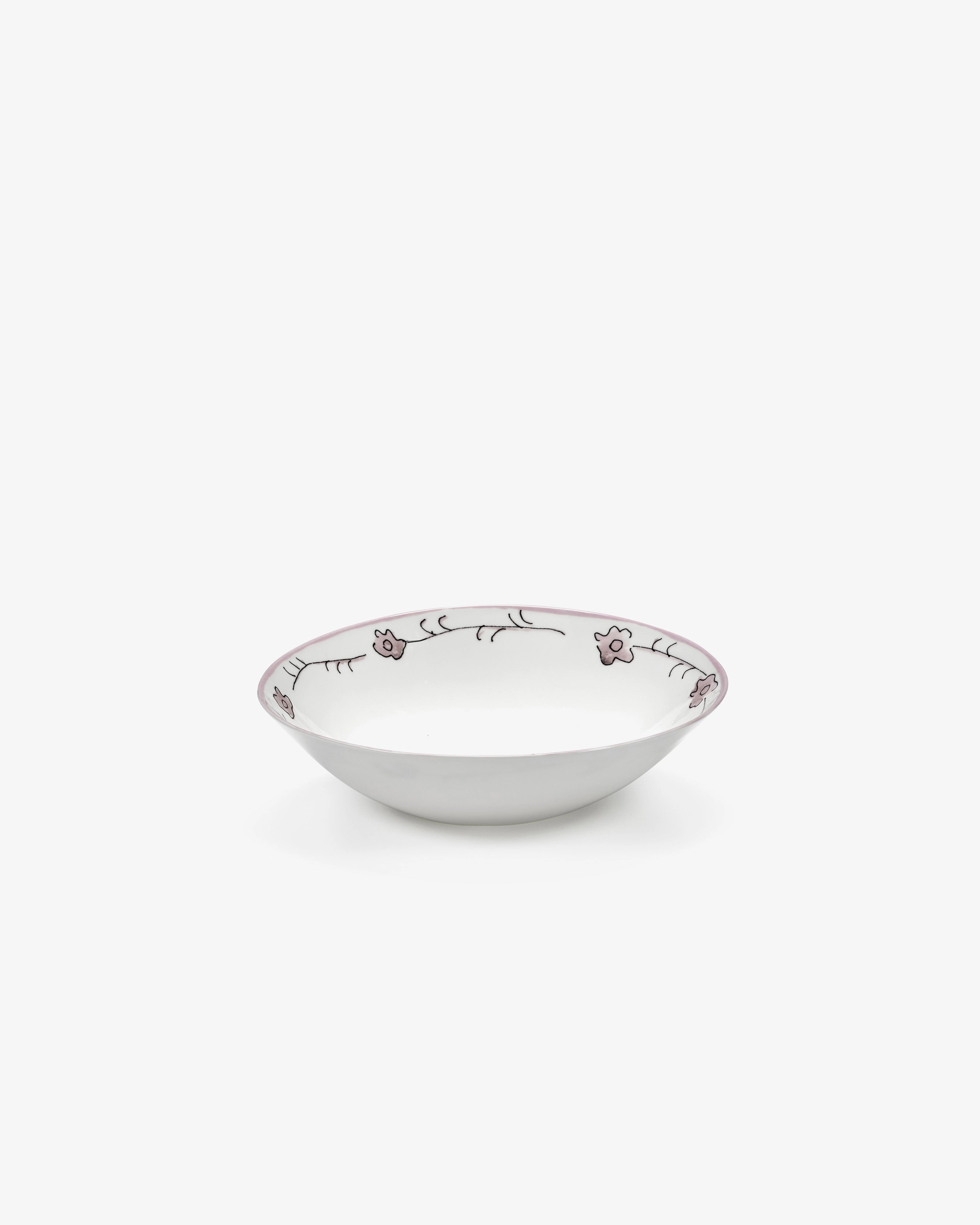 Low bowl L Dark viola Midnight Flowers