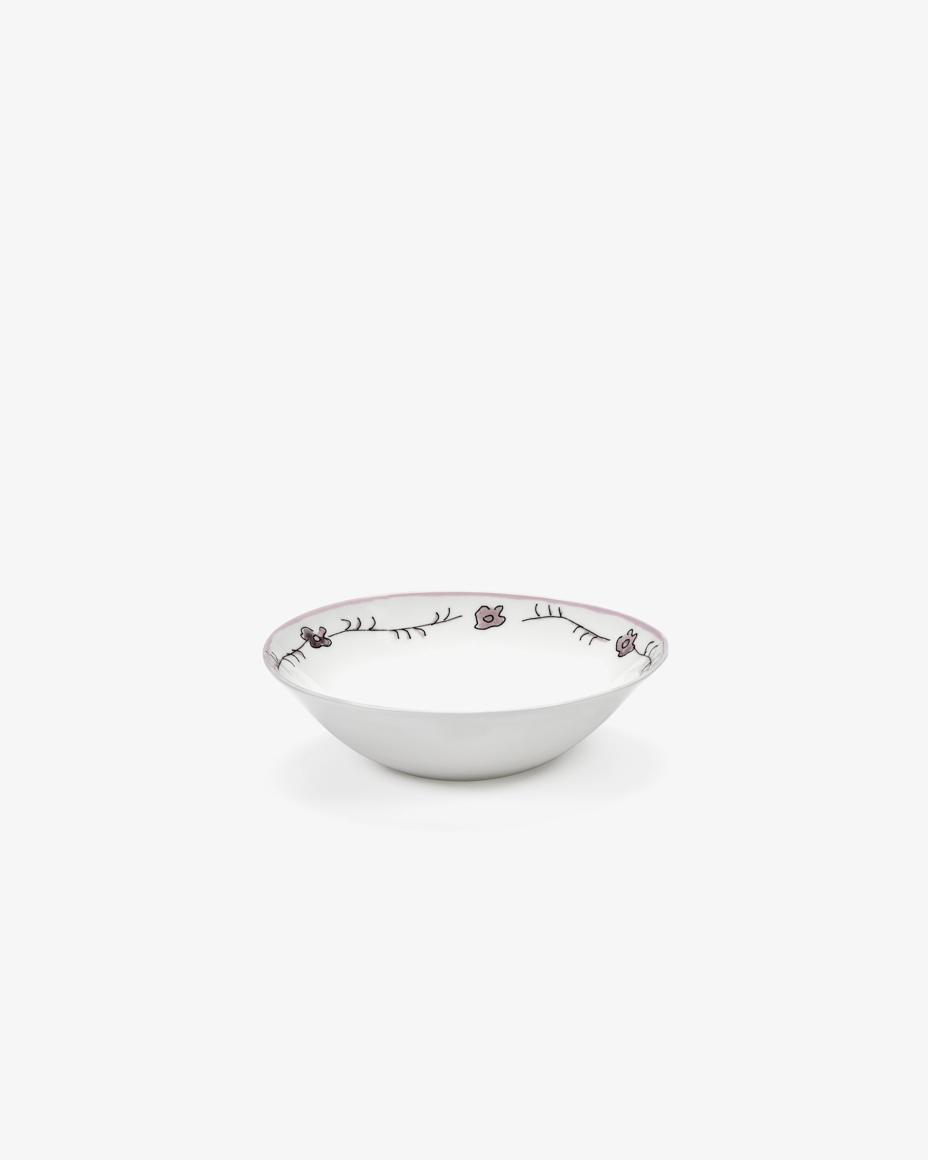 Low bowl M Dark viola Midnight Flowers