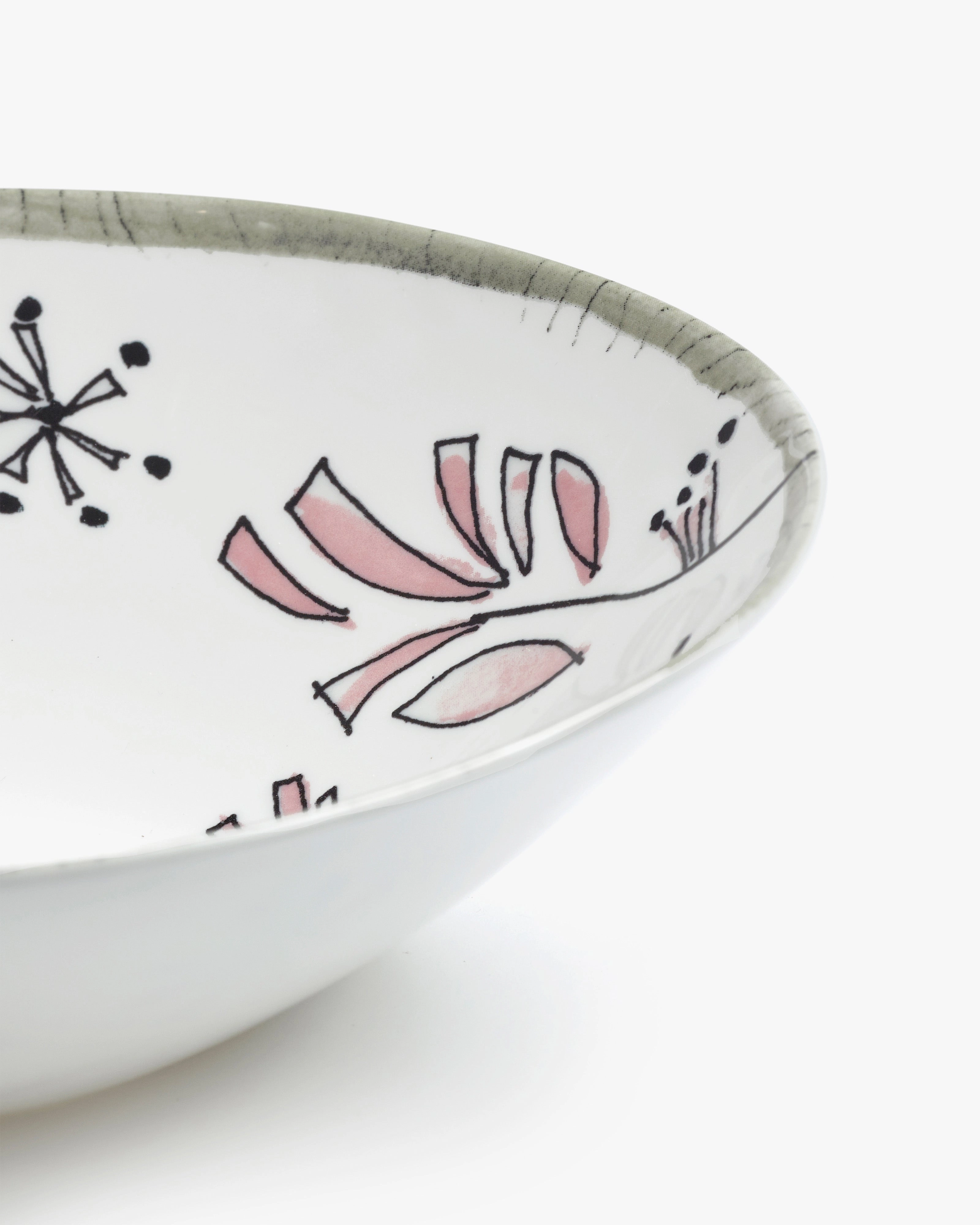 Low bowl M Fiore rosa Midnight Flowers