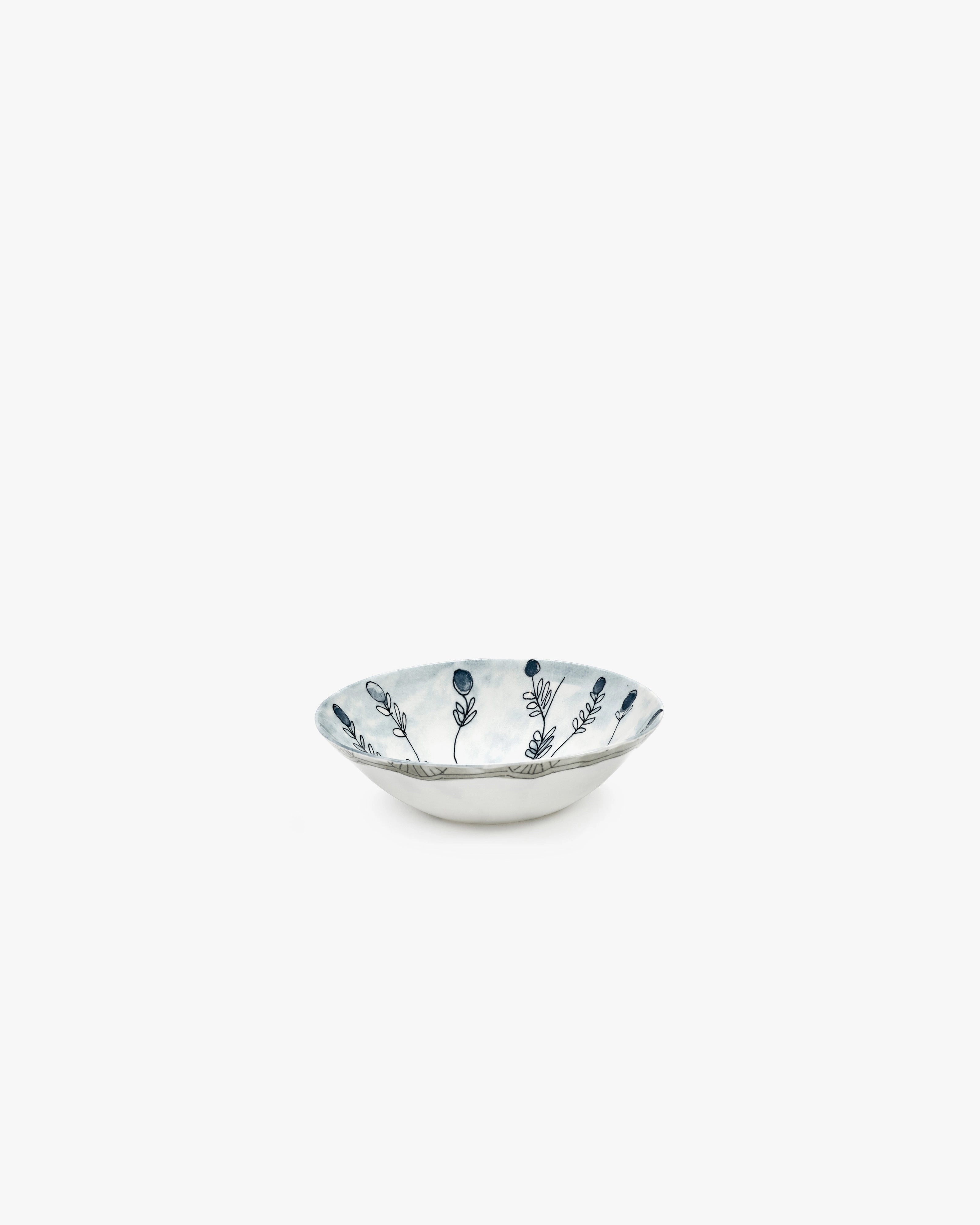 Low bowl S Mirtillo tea Midnight Flowers