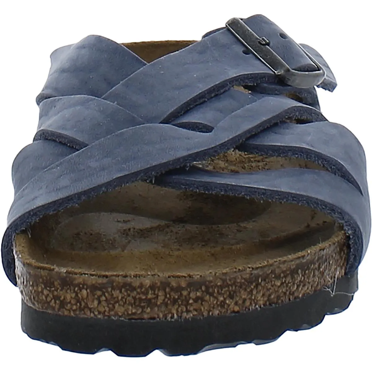 Lugano Womens Leather Criss-Cross Slide Sandals