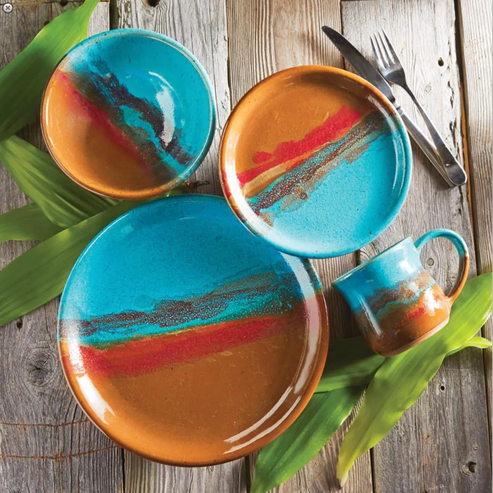 Lune Azul Handmade Pottery Dinnerware - Turquoise