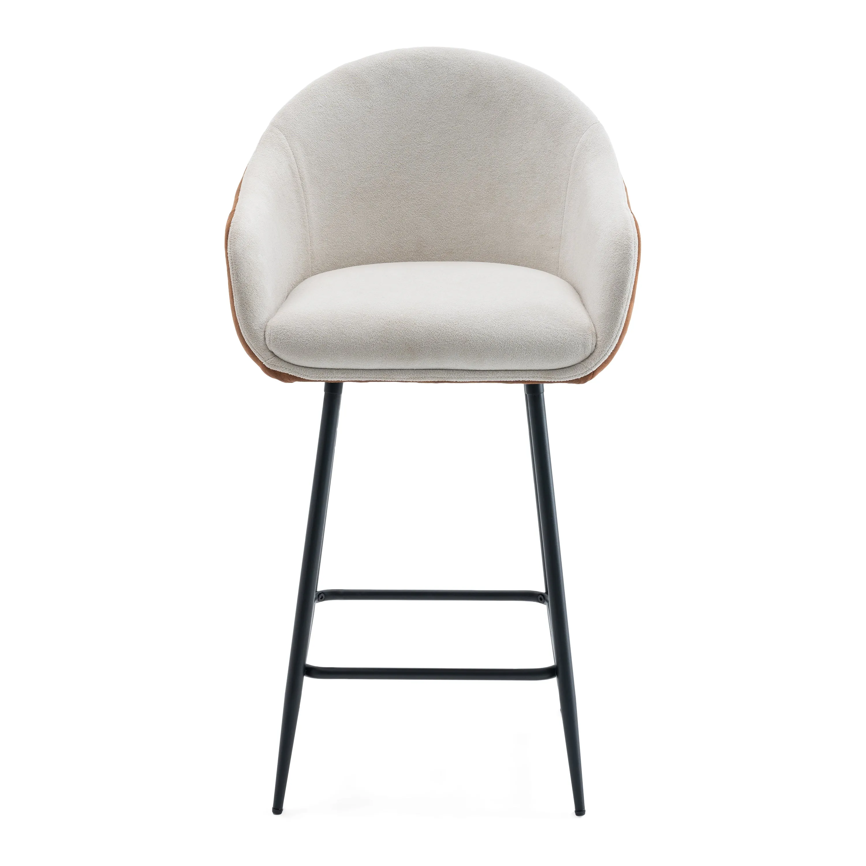 Luxury Bar Beige & Brown Upholstery Counter Stools