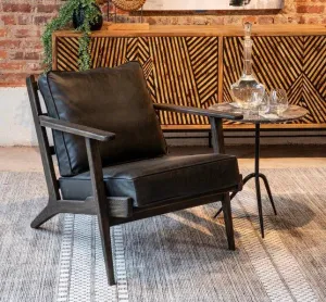 Luxury Black Leather Lounge Chair vanity mirror, wall mirror