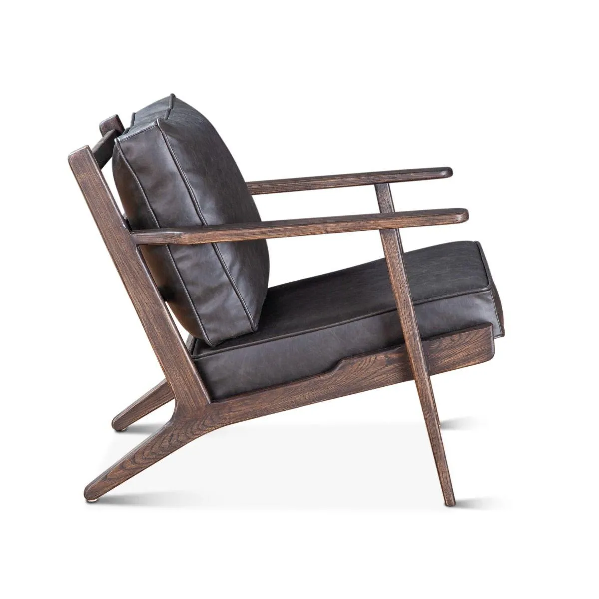 Luxury Black Leather Lounge Chair