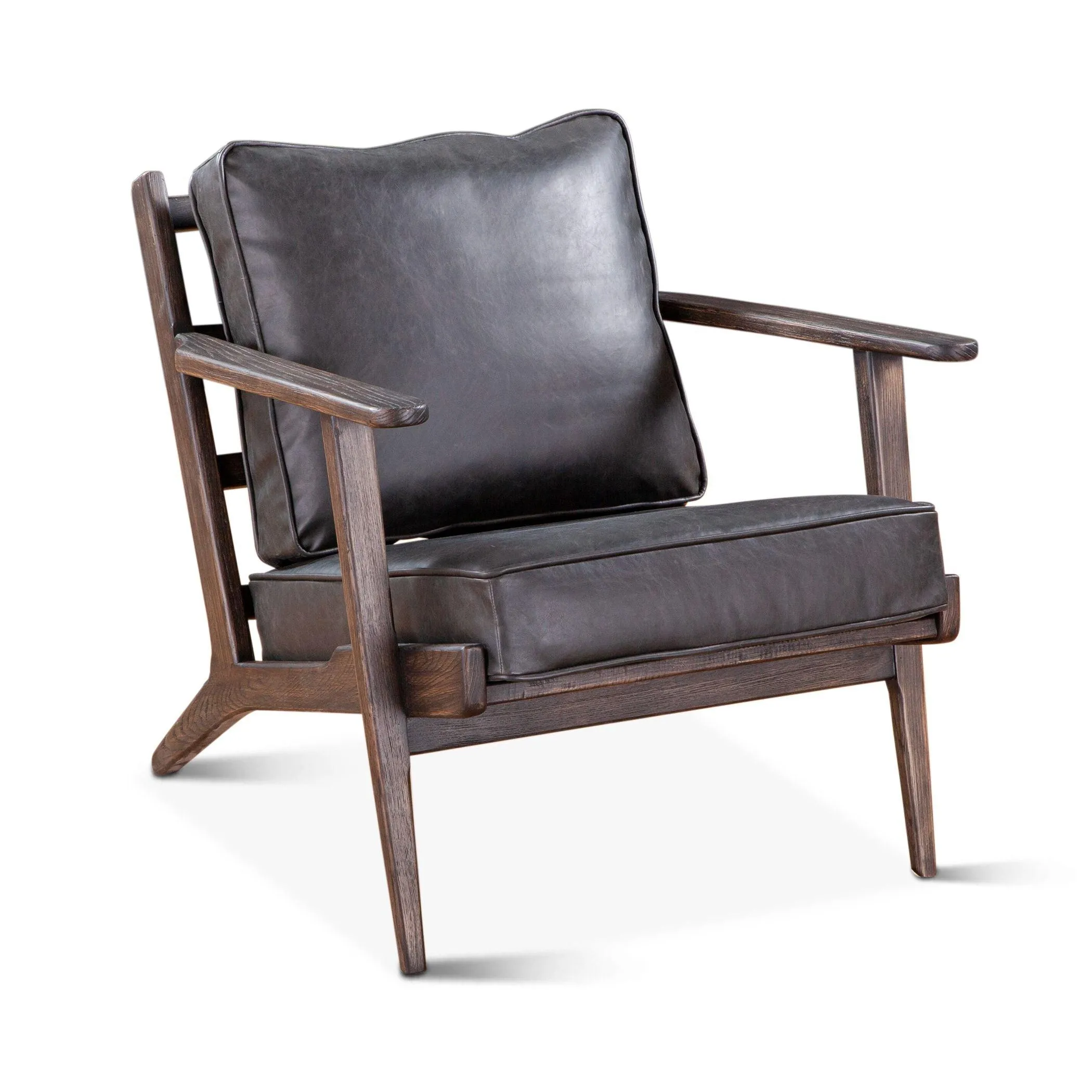 Luxury Black Leather Lounge Chair