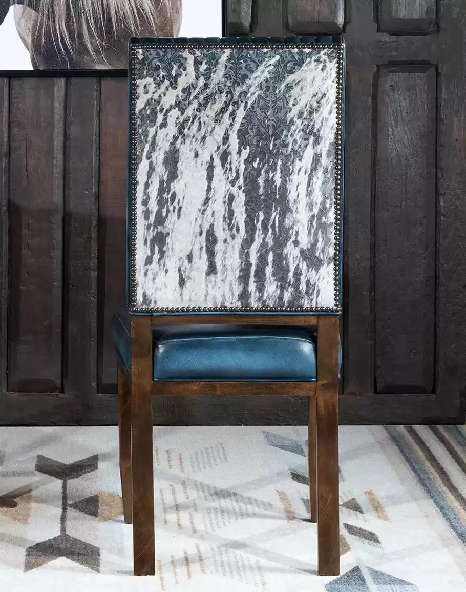 Luxury Blue Leather Dining Chair