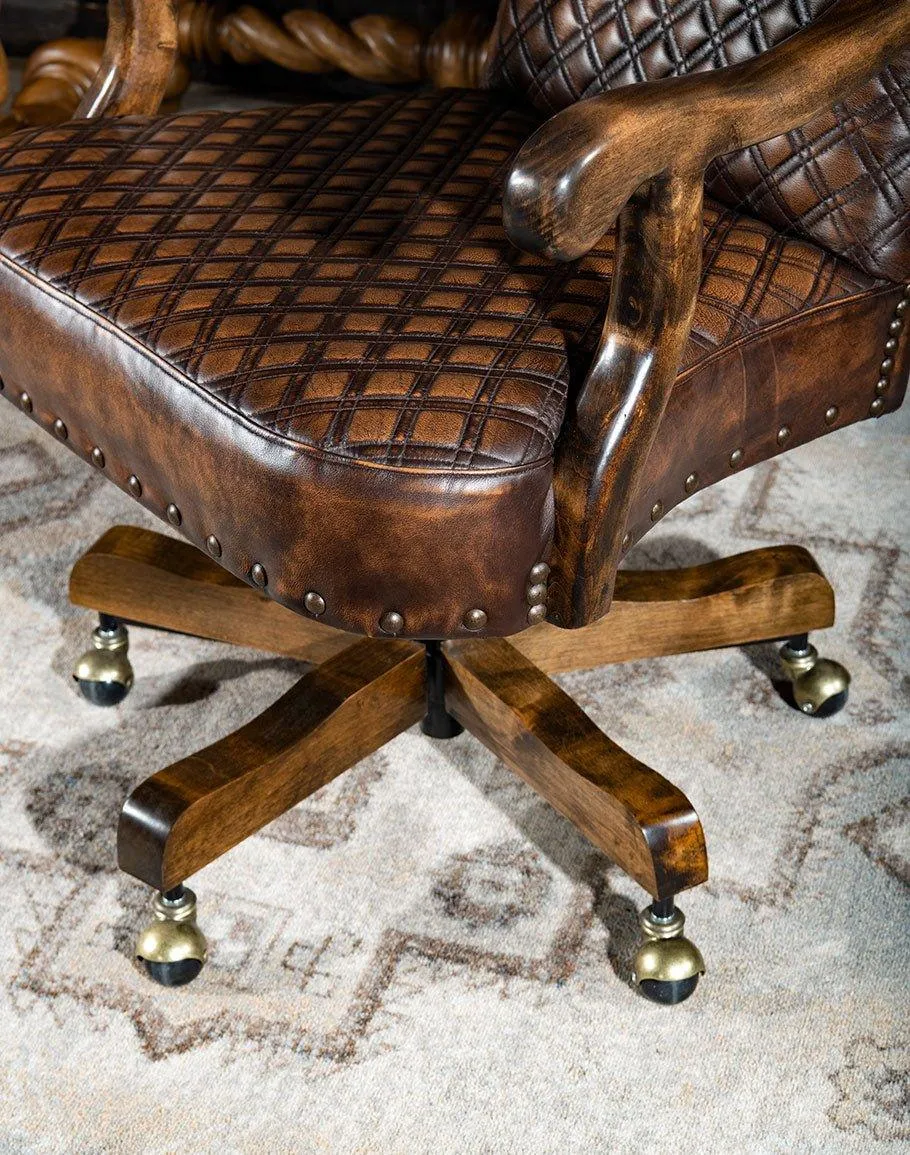 Luxury Leather & Cowhide Office Chair