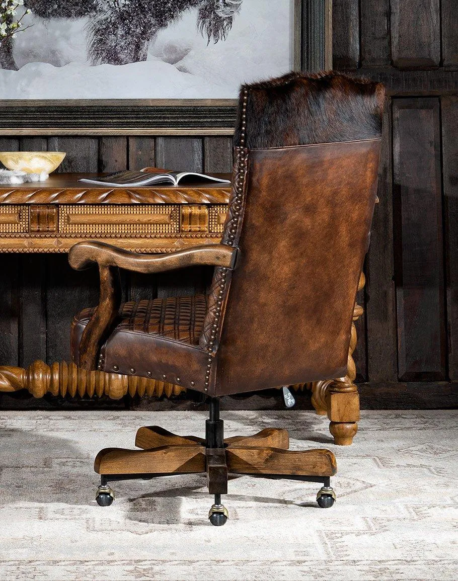 Luxury Leather & Cowhide Office Chair