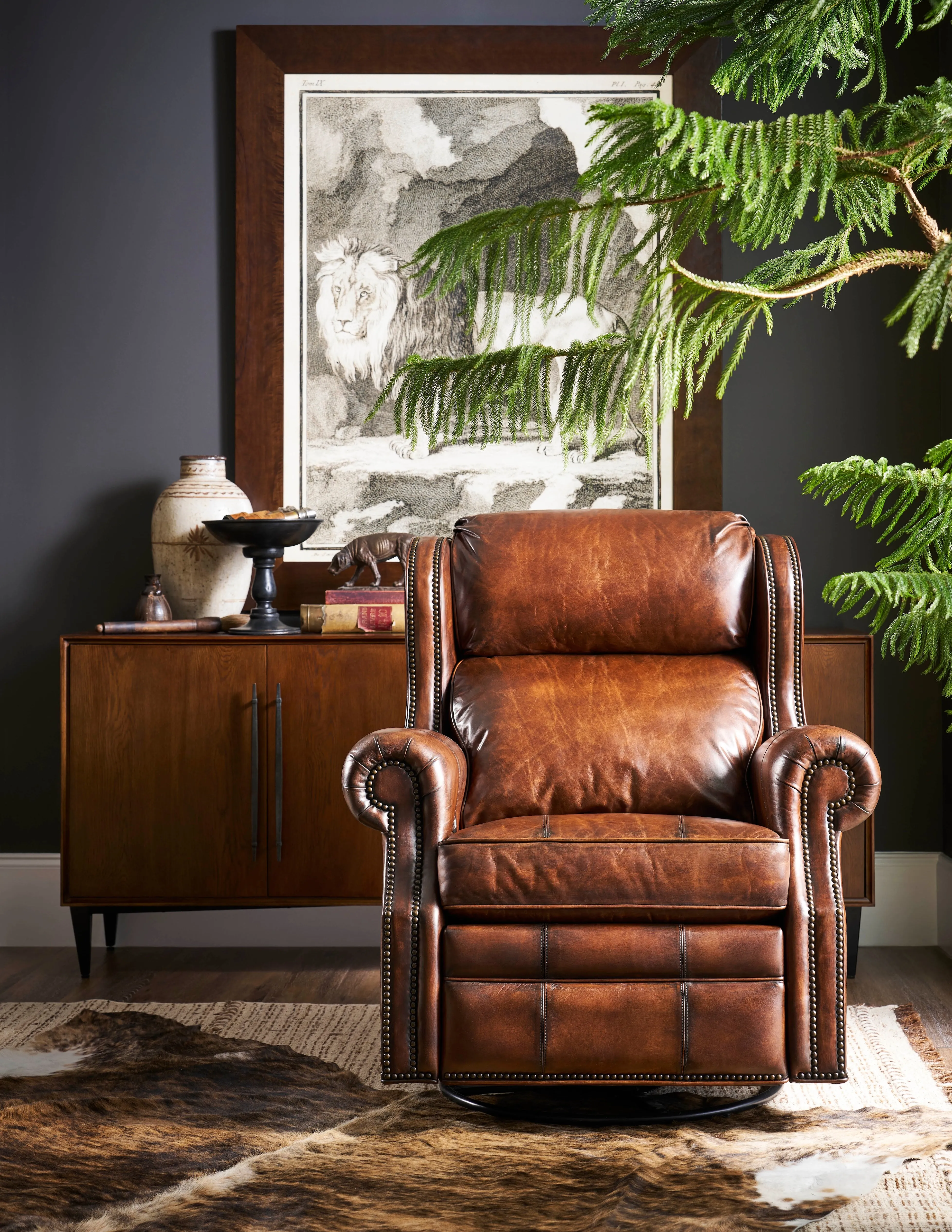 Luxury Leather Swivel Recliner