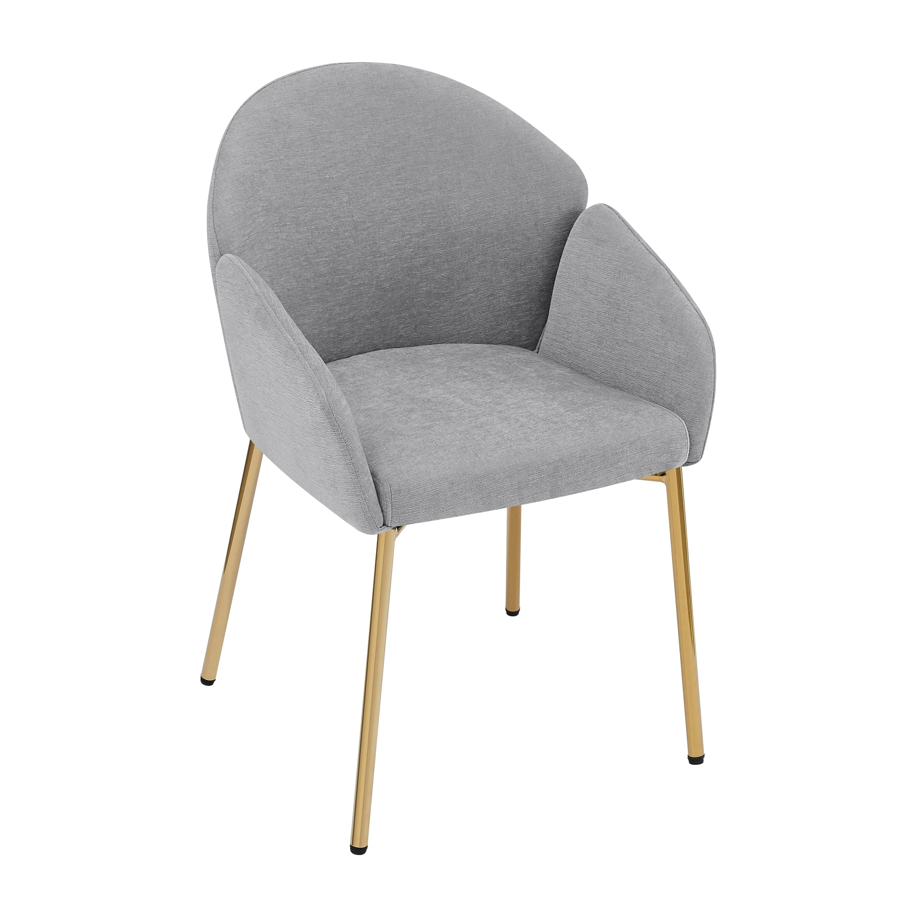 Luxury Polyester Round Back Dining Chairs, (Set of 2)