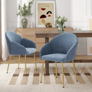 Luxury Polyester Round Back Dining Chairs, (Set of 2) dining table set, 6-piece dining set