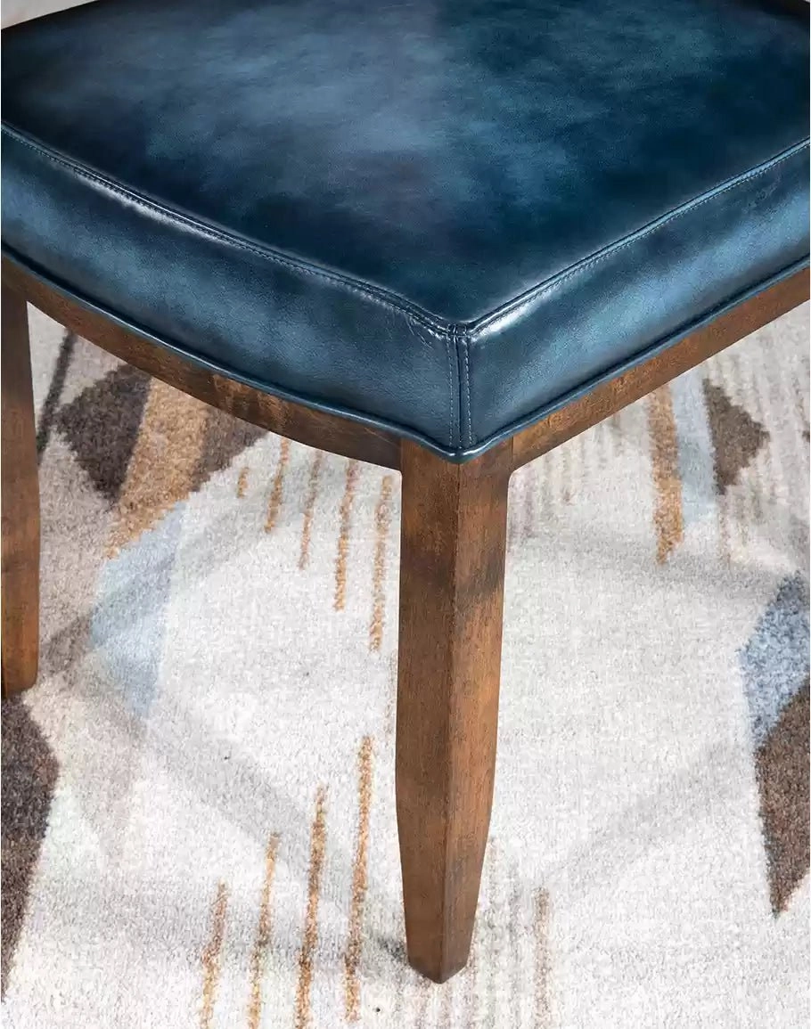 Luxury Blue Leather Dining Chair