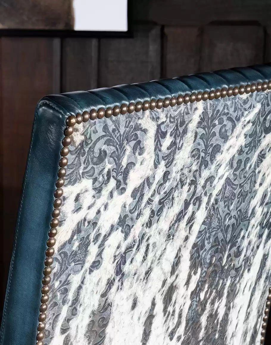 Luxury Blue Leather Dining Chair